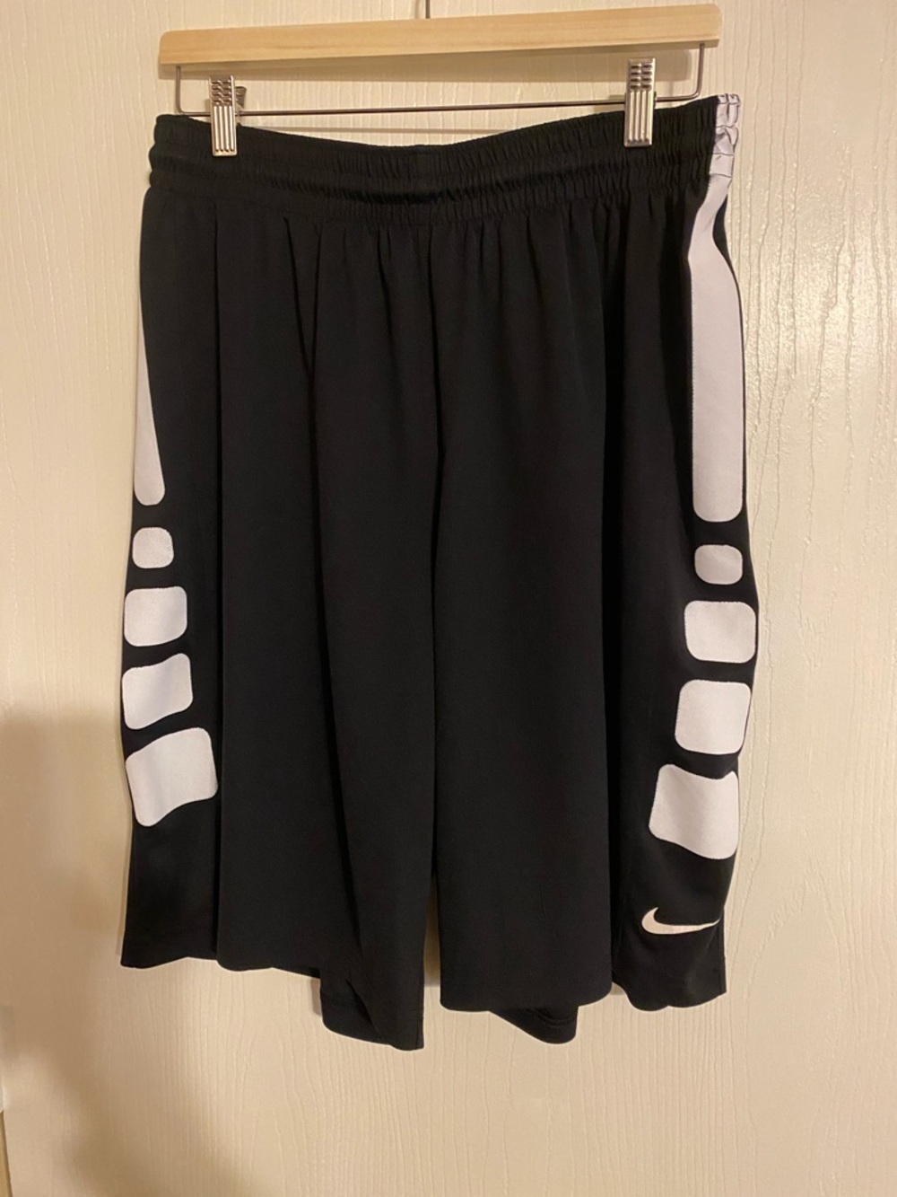 Nike Black Shorts with White Side Panels and Swoosh